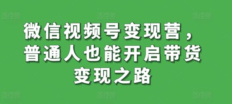微信视频号变现营，普通人也能开启带货变现之路-铜臭网