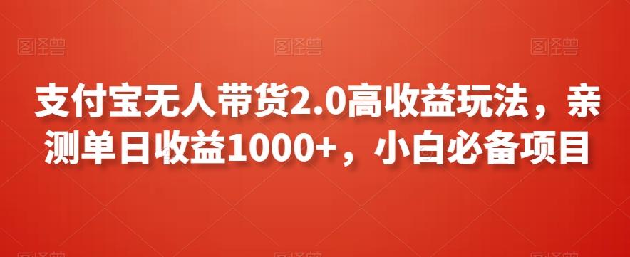 支付宝无人带货2.0高收益玩法，亲测单日收益1000+，小白必备项目【揭秘】-铜臭网