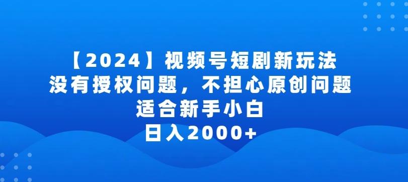 2024视频号短剧玩法，没有授权问题，不担心原创问题，适合新手小白，日入2000+【揭秘】-铜臭网