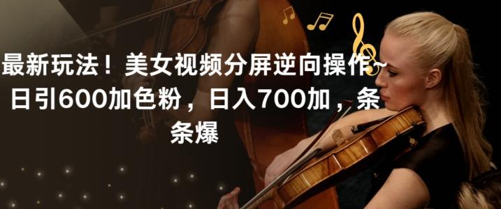 最新玩法！美女视频分屏逆向操作~日引600加色粉，日入700加，条条爆【揭秘】-铜臭网
