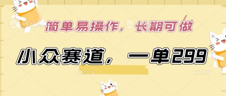 小众赛道，一单299.简单易操作，长期可做【揭秘】-铜臭网