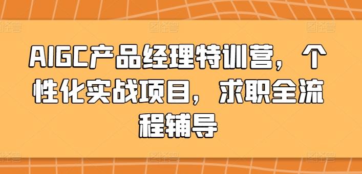 AIGC产品经理特训营,个性化实战项目,求职全流程辅导-铜臭网