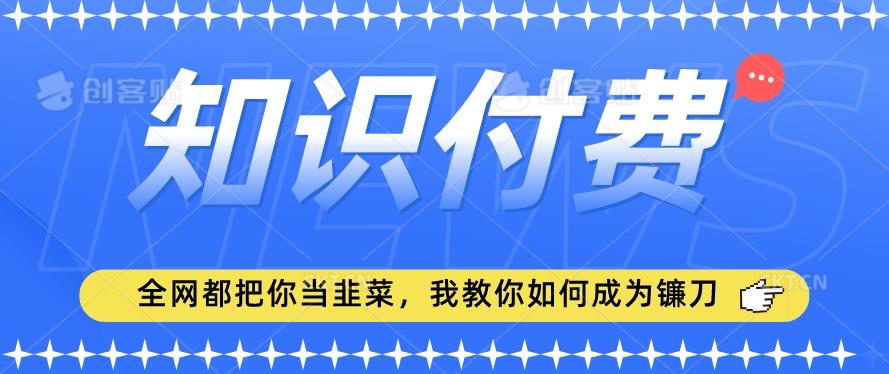 2024最新知识付费项目，小白也能轻松入局，全网都在教你做项目，我教你做镰刀【揭秘】-铜臭网
