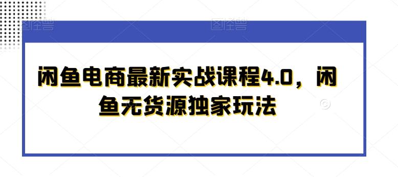 闲鱼电商最新实战课程4.0，闲鱼无货源独家玩法-铜臭网