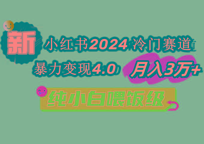 小红书2024冷门赛道 月入3万+ 暴力变现4.0 纯小白喂饭级-铜臭网