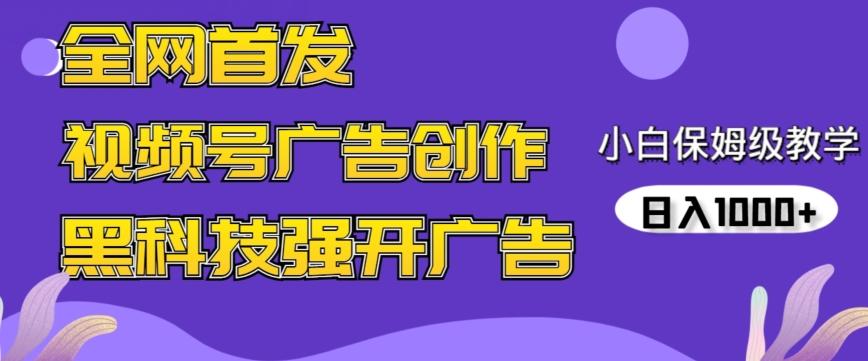 全网首发蝴蝶号广告创作，用AI做视频，黑科技强开广告，小白跟着做，日入1000+【揭秘】-铜臭网