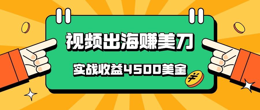 国内爆款视频出海赚美刀，实战收益4500美金，批量无脑搬运，无需经验直接上手-铜臭网