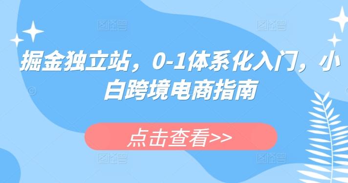 掘金独立站，0-1体系化入门，小白跨境电商指南-铜臭网