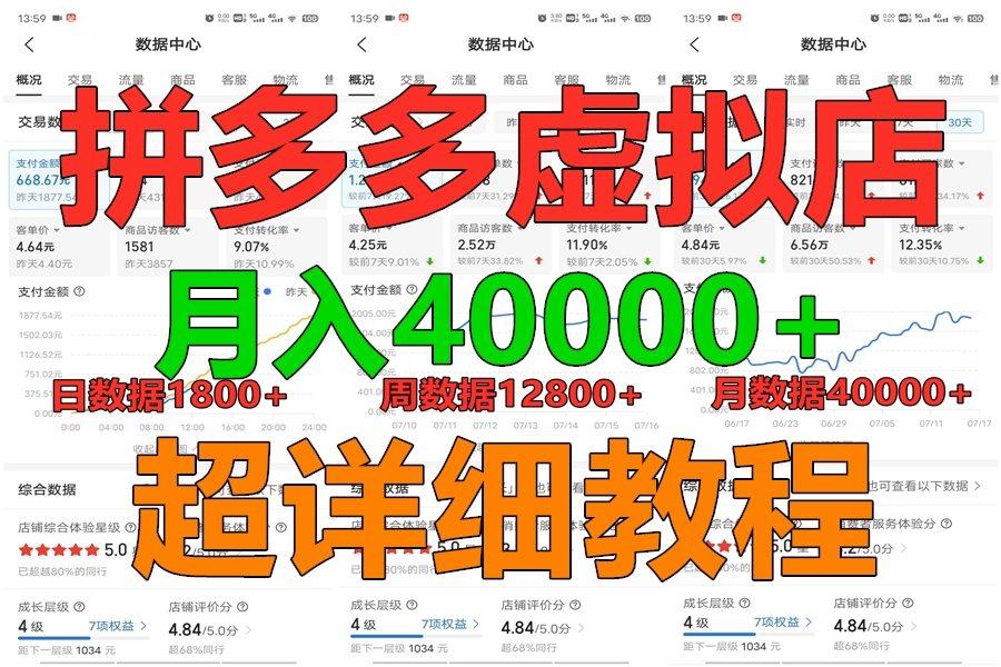 拼多多虚拟电商训练营月入40000+，全网最详细，你做你也行，暴利稳定长久-铜臭网