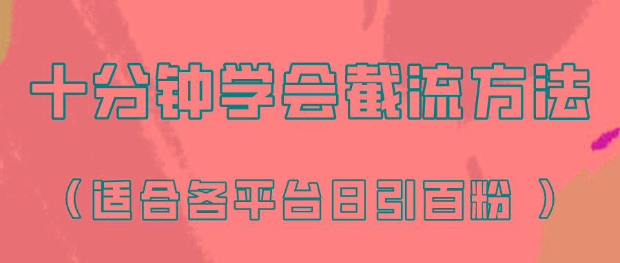十分钟学会各大平台节流，矩阵日引几百创业粉(像素级教程)！-铜臭网