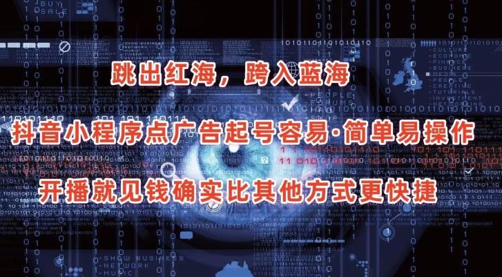 抖音小程序点广告项目,起号容易,简单易操作,开播就见有收益【揭秘】-铜臭网