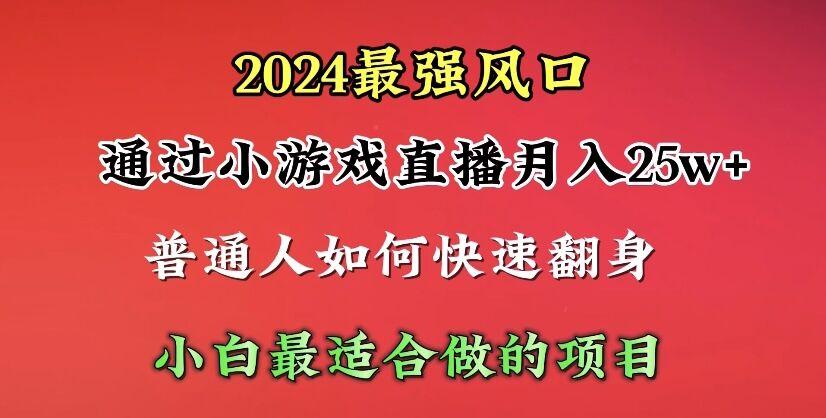 (10020期)2024年最强风口，通过小游戏直播月入25w+单日收益5000+小白最适合做的项目-铜臭网
