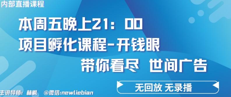 4.26日内部回放课程《项目孵化-开钱眼》赚钱的底层逻辑【揭秘】-铜臭网