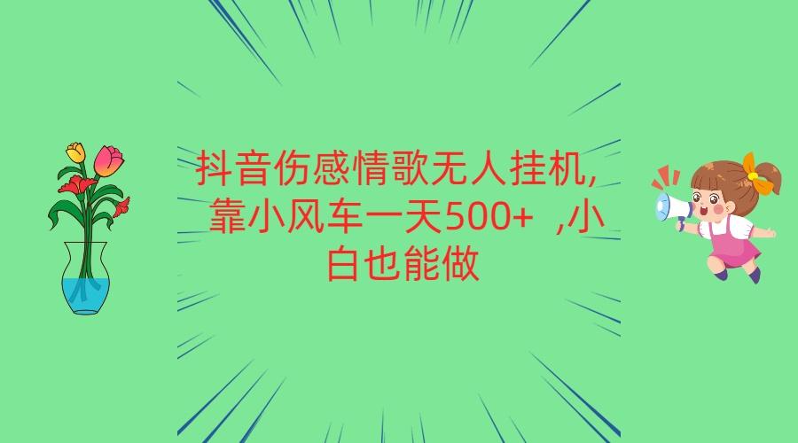 抖音伤感情歌无人挂机 靠小风车一天500+ 小白也能做-铜臭网