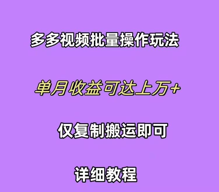 (10029期)拼多多视频带货快速过爆款选品教程 每天轻轻松松赚取三位数佣金 小白必…-铜臭网