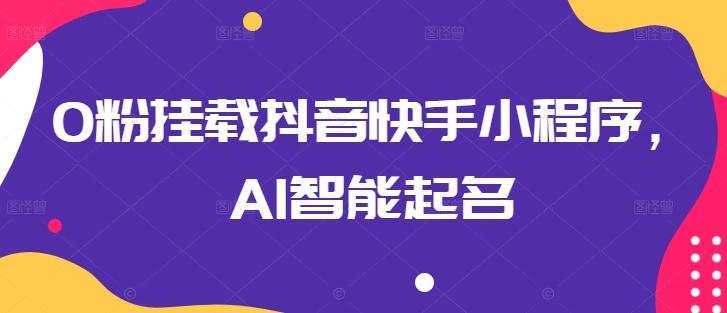 0粉挂载抖音快手小程序，AI智能起名-铜臭网