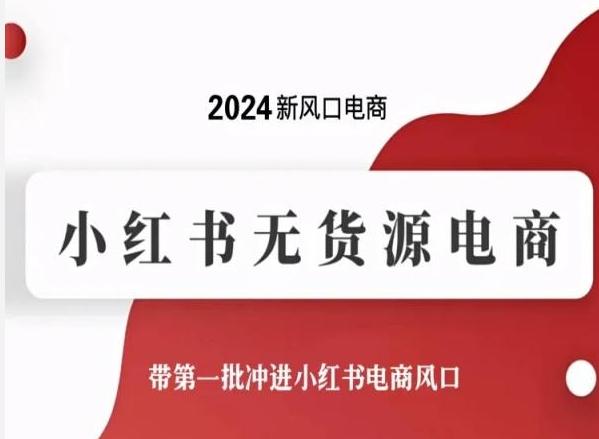 2024新风口电商，小红书无货源电商，带第一批冲进小红书电商风口-铜臭网
