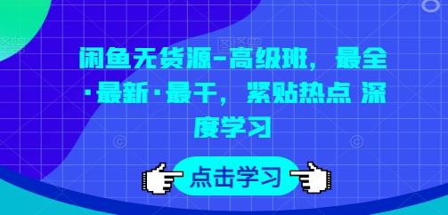 闲鱼无货源-高级班，最全·最新·最干，紧贴热点 深度学习-铜臭网