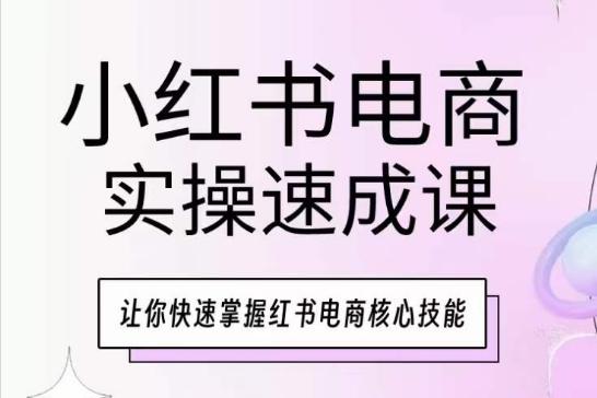 小红书电商实操速成课，让你快速掌握红书电商核心技能-铜臭网