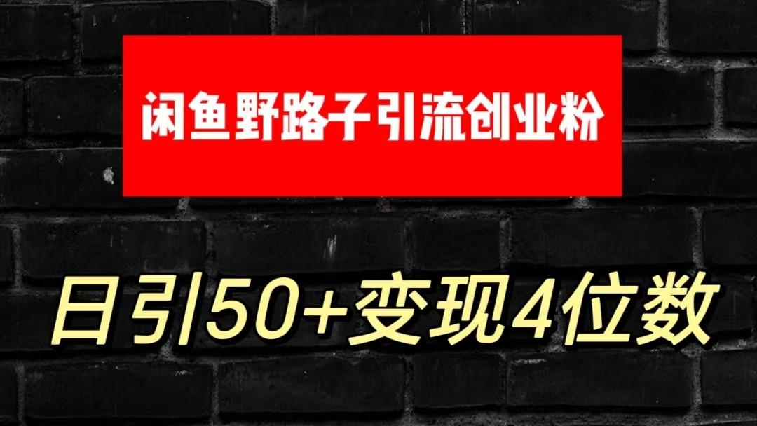 大眼闲鱼野路子引流创业粉，日引50+单日变现四位数-铜臭网