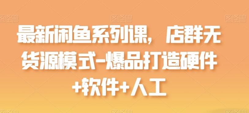 最新闲鱼系列课，店群无货源模式-爆品打造硬件+软件+人工-铜臭网