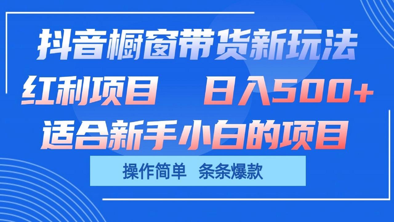 抖音橱窗带货新玩法，单日收益500+，操作简单，条条爆款-铜臭网