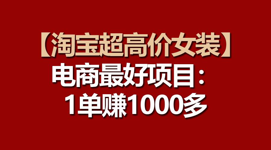 【淘宝超高价女装】电商最好项目：一单赚1000多-铜臭网