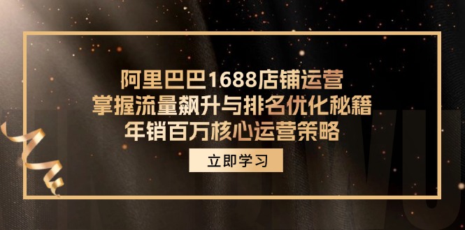 阿里巴巴1688店铺运营，掌握流量飙升与排名优化秘籍 年销百万核心运营策略-铜臭网