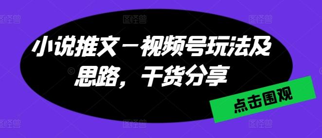 小说推文—视频号玩法及思路，干货分享-铜臭网
