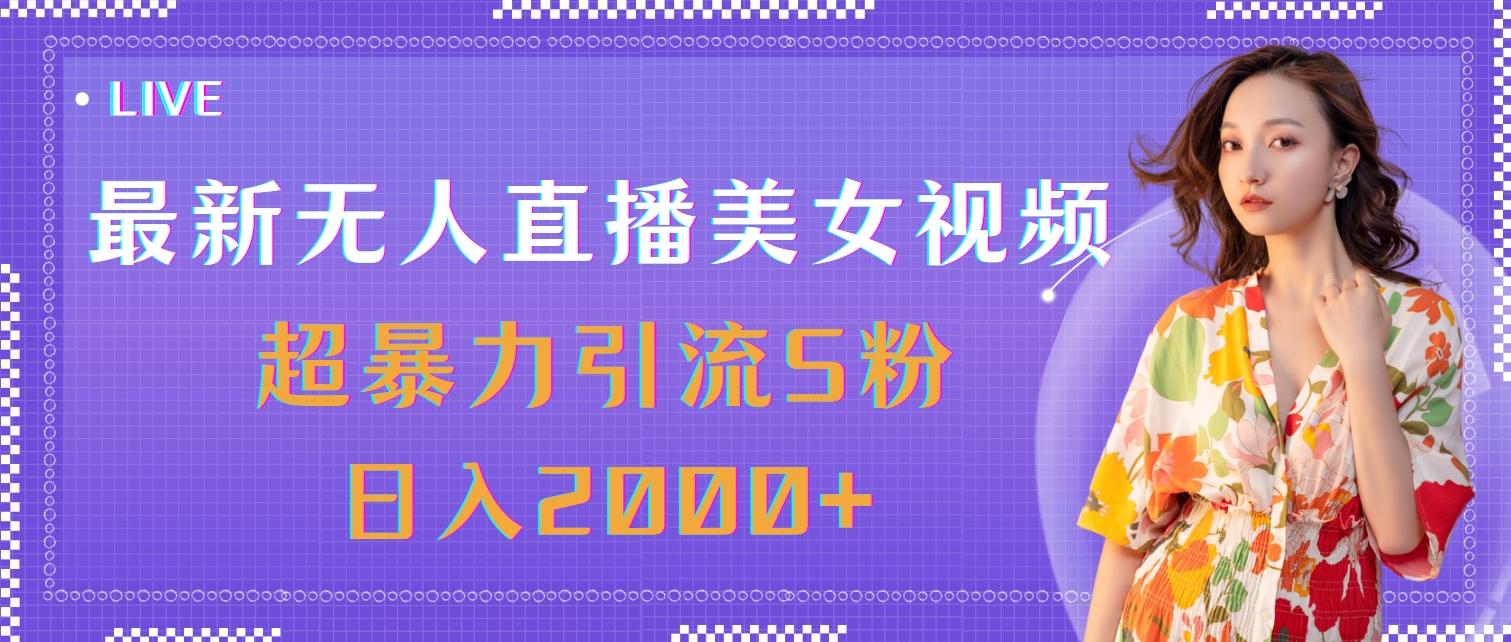 最新无人直播美女视频，超暴力引流S粉日入2000+-铜臭网