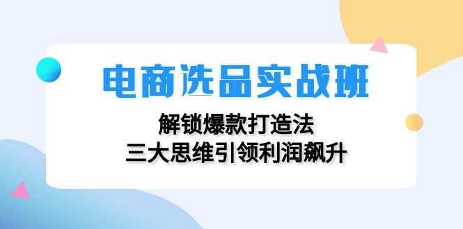 电商选品实战班：解锁爆款打造法，三大思维引领利润飙升-铜臭网