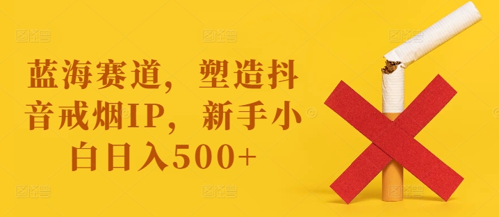 蓝海赛道,塑造抖音戒烟IP,新手小白日入500+【揭秘】-铜臭网