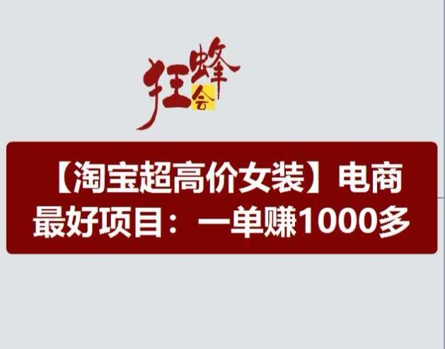 淘宝超高价女装项目，电商最好赛道，一单赚1000多-铜臭网