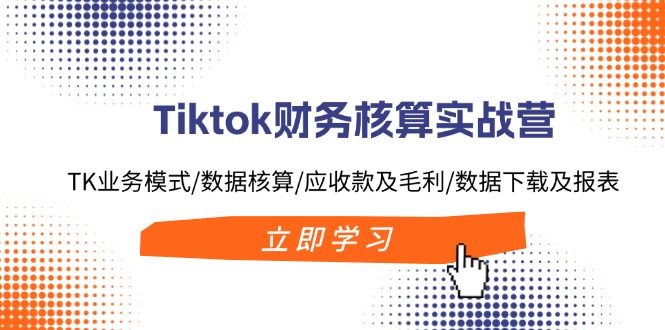 Tiktok财务核算实战营：TK业务模式/数据核算/应收款及毛利/数据下载及报表-铜臭网