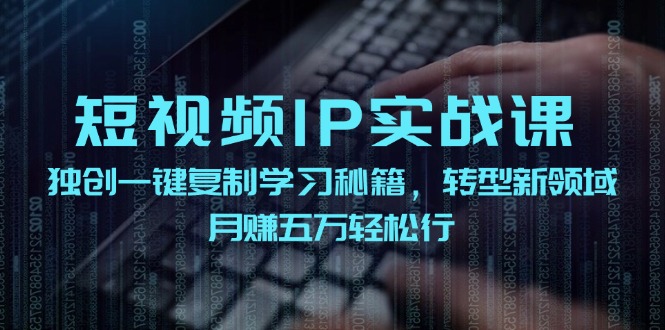 短视频IP实战课，独创一键复制学习秘籍，转战新领域，月赚五万轻松行-铜臭网