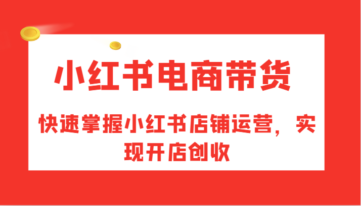 小红书电商带货，快速掌握小红书店铺运营，实现开店创收-铜臭网