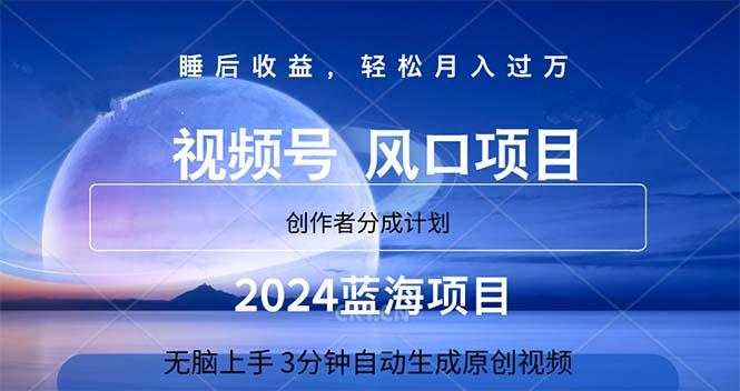 2024蓝海项目，3分钟自动生成视频，月入过万-铜臭网
