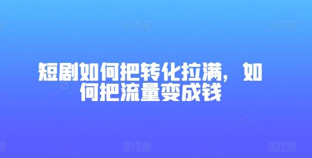 短剧如何把转化拉满，如何把流量变成钱-铜臭网