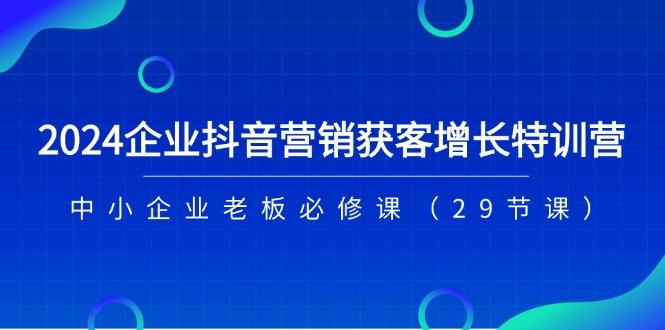 2024企业抖音-营销获客增长特训营，中小企业老板必修课(29节课-铜臭网