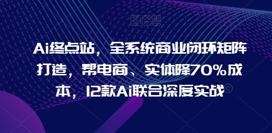 Ai终点站，全系统商业闭环矩阵打造，帮电商、实体降70%成本，12款Ai联合深度实战【0906更新】-铜臭网