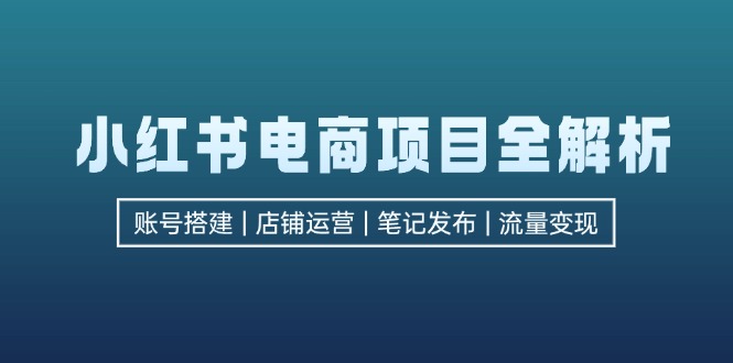 小红书电商项目全解析，包括账号搭建、店铺运营、笔记发布  实现流量变现-铜臭网