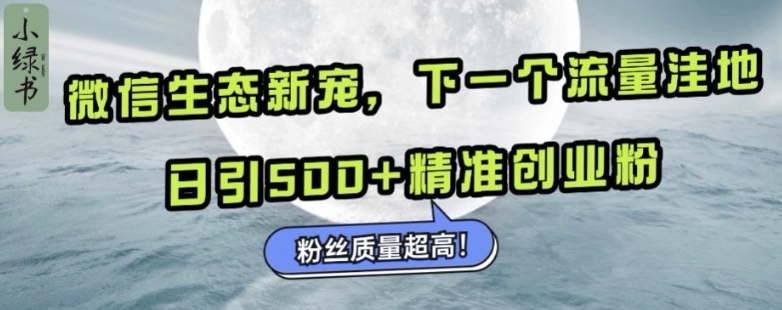 微信生态新宠小绿书：下一个流量洼地，日引500+精准创业粉，粉丝质量超高-铜臭网