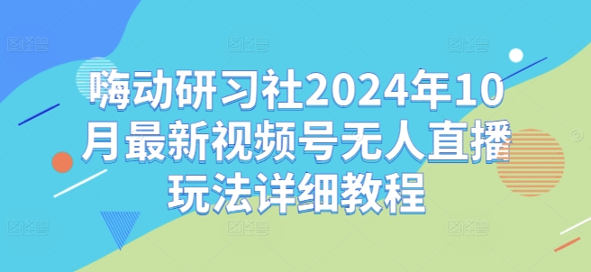 嗨动研习社2024年10月最新视频号无人直播玩法详细教程-铜臭网