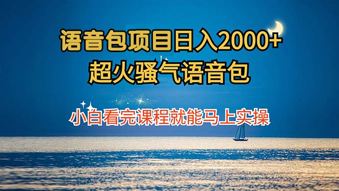 语音包项目 日入2000+ 超火骚气语音包小白看完课程就能马上实操-铜臭网