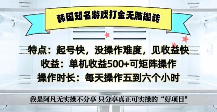 全网首发海外知名游戏打金无脑搬砖单机收益500+ 即做！即赚！当天见收益！-铜臭网