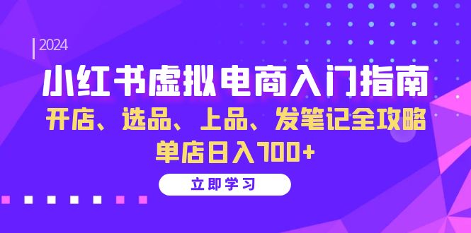 小红书虚拟电商入门指南：开店、选品、上品、发笔记全攻略 单店日入700+-铜臭网