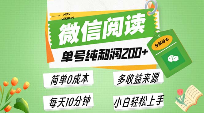 最新微信阅读6.0，每日5分钟，单号利润200+，可批量放大操作，简单0成本-铜臭网