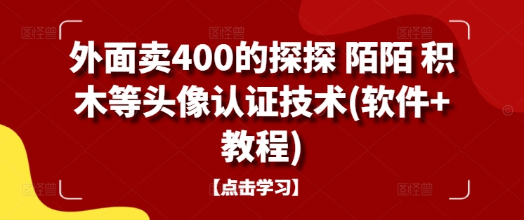 外面卖400的探探 陌陌 积木等头像认证技术(软件+教程)-铜臭网