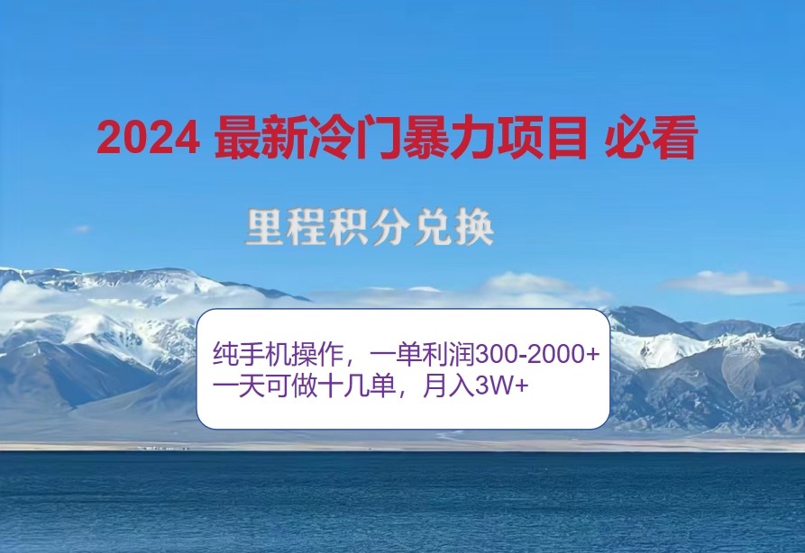 2024惊爆冷门暴利，里程积分最新玩法，高爆发期，一单300+—2000+-铜臭网