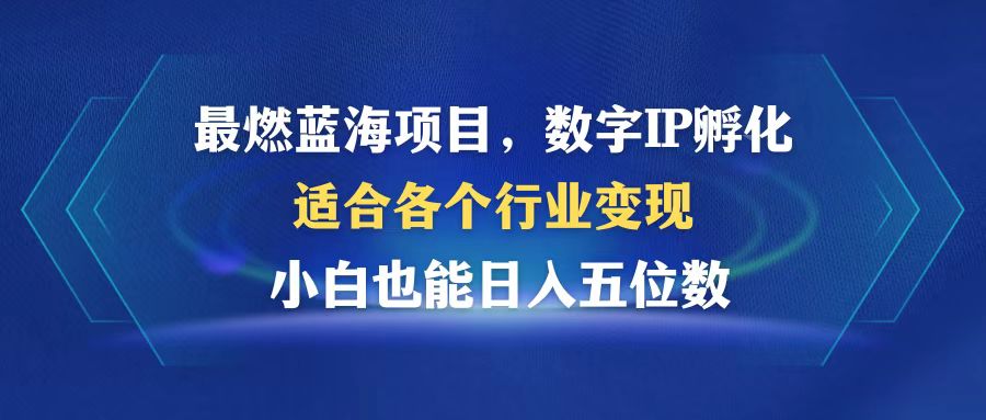 最燃蓝海项目  数字IP孵化  适合各个行业变现  小白也能日入5位数-铜臭网